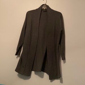 Plus Size Zoe & Zac Open Front Long Duster Cardigan Gray Sweater Size 1X